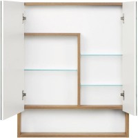 Зеркальный шкаф 70х85 см белый глянец/дуб рустикальный Акватон Сканди 1A252202SDZ90