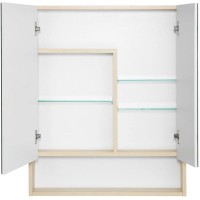 Зеркальный шкаф 70х85 см белый глянец/дуб верона Акватон Сканди 1A252202SDB20