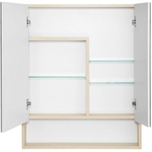 Зеркальный шкаф 70х85 см белый глянец/дуб верона Акватон Сканди 1A252202SDB20