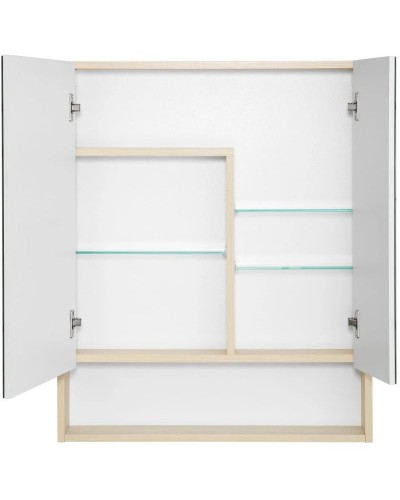 Зеркальный шкаф 70х85 см белый глянец/дуб верона Акватон Сканди 1A252202SDB20