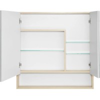 Зеркальный шкаф 85х85 см белый глянец/дуб верона Акватон Сканди 1A252302SDB20