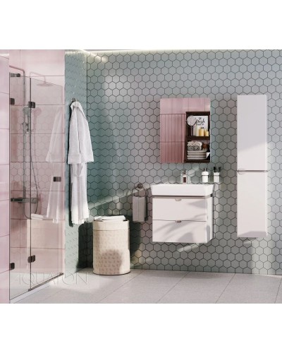 Зеркальный шкаф 55,1х70,1 см белый глянец R Акватон Скай 1A238402SY010