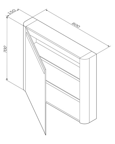 Зеркальный шкаф AM.PM Sensation 80 L M30MCL0801WG Белый глянцевый