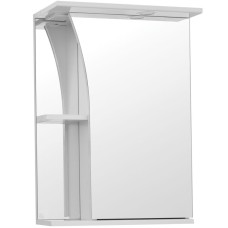 Зеркальный шкаф Style Line Эко стандарт Виола 50 С с подсветкой Белый глянец