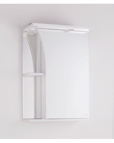 Зеркальный шкаф Style Line Эко стандарт Виола 50 С с подсветкой Белый глянец