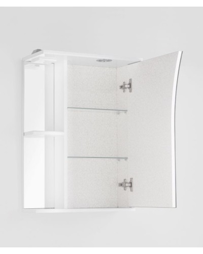 Зеркальный шкаф Style Line Эко стандарт Виола 50 С с подсветкой Белый глянец