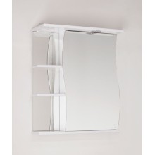 Зеркальный шкаф Style Line Эко Волна 60 С с подсветкой Белый глянец