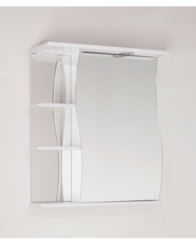 Зеркальный шкаф Style Line Эко Волна 60 С с подсветкой Белый глянец