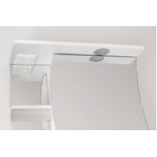 Зеркальный шкаф Style Line Эко Волна 60 С с подсветкой Белый глянец