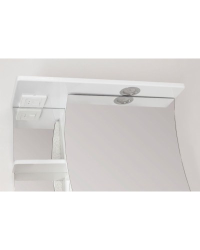 Зеркальный шкаф Style Line Эко Волна 60 С с подсветкой Белый глянец