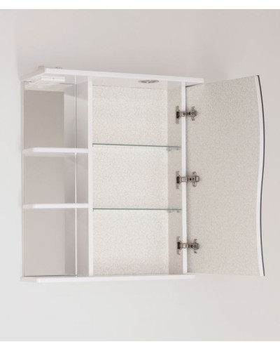 Зеркальный шкаф Style Line Эко Волна 60 С с подсветкой Белый глянец