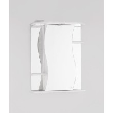 Зеркальный шкаф Style Line Эко волна Лилия 55 С с подсветкой Белый глянец