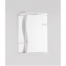 Зеркальный шкаф Style Line Эко волна Лилия 55 С с подсветкой Белый глянец