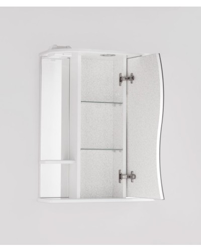 Зеркальный шкаф Style Line Эко волна Лилия 55 С с подсветкой Белый глянец