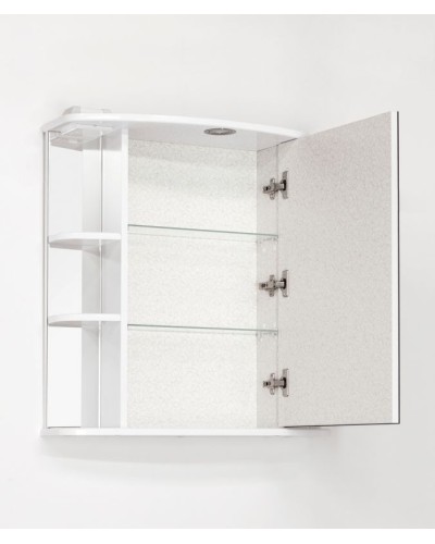 Зеркальный шкаф Style Line Эко стандарт Лира 70 С с подсветкой Белый глянец