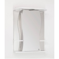 Зеркальный шкаф Style Line Эко волна Лорена 55 С с подсветкой Белый глянец