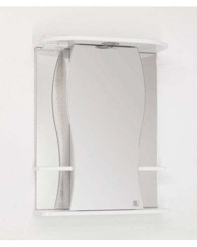 Зеркальный шкаф Style Line Эко волна Лорена 55 С с подсветкой Белый глянец