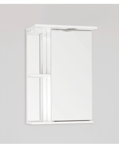 Зеркальный шкаф Style Line Эко стандарт Николь 45 С с подсветкой Белый глянец