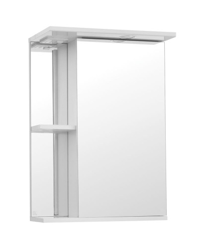 Зеркальный шкаф Style Line Эко стандарт Николь 50 С с подсветкой Белый глянец