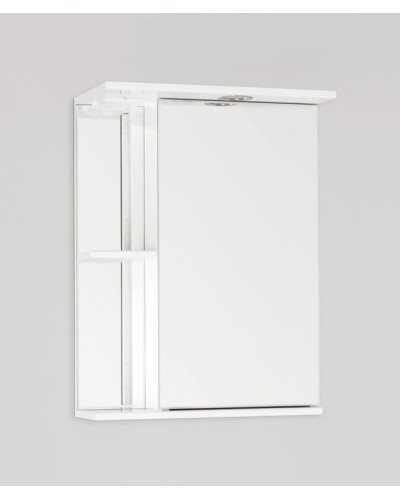 Зеркальный шкаф Style Line Эко стандарт Николь 50 С с подсветкой Белый глянец