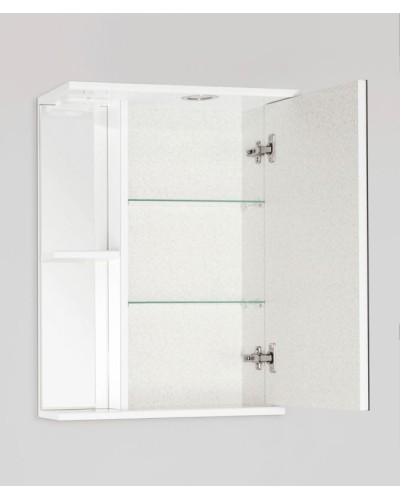 Зеркальный шкаф Style Line Эко стандарт Николь 50 С с подсветкой Белый глянец