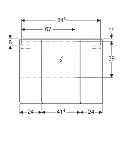 Зеркальный шкаф 90х70 см Geberit Option Plus 500.594.00.1