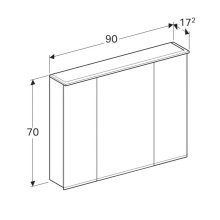 Зеркальный шкаф 90х70 см Geberit Option Plus 500.594.00.1