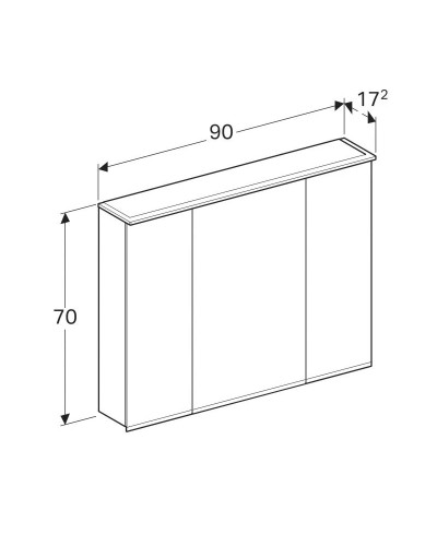 Зеркальный шкаф 90х70 см Geberit Option Plus 500.594.00.1