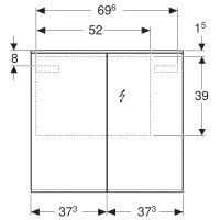 Зеркальный шкаф 75х70 см Geberit Option Plus 500.206.00.1