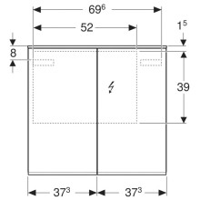 Зеркальный шкаф 75х70 см Geberit Option Plus 500.206.00.1