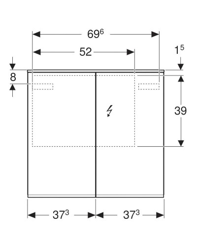 Зеркальный шкаф 75х70 см Geberit Option Plus 500.206.00.1