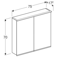 Зеркальный шкаф 75х70 см Geberit Option Plus 500.206.00.1