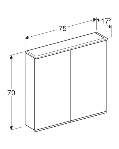 Зеркальный шкаф 75х70 см Geberit Option Plus 500.206.00.1