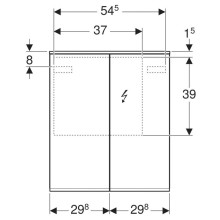 Зеркальный шкаф 60х70 см Geberit Option Plus 500.593.00.1