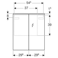 Зеркальный шкаф 60х70 см Geberit Option Plus 500.593.00.1