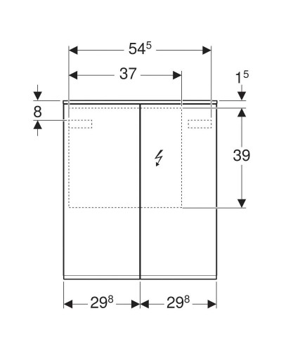 Зеркальный шкаф 60х70 см Geberit Option Plus 500.593.00.1