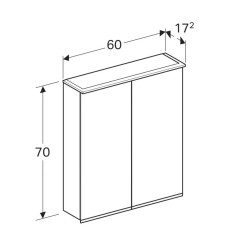 Зеркальный шкаф 60х70 см Geberit Option Plus 500.593.00.1
