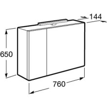 Зеркальный шкаф 76х65 см дуб верона Roca Etna 857304445