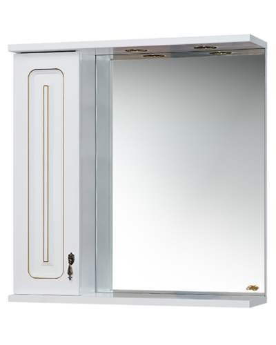 Вояж - 70 Зеркало-шкаф лев. белая патина