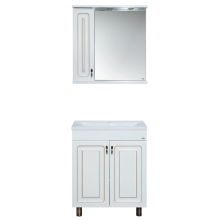 Вояж - 70 Зеркало-шкаф лев. белая патина