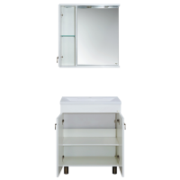 Вояж - 70 Зеркало-шкаф лев. белая патина