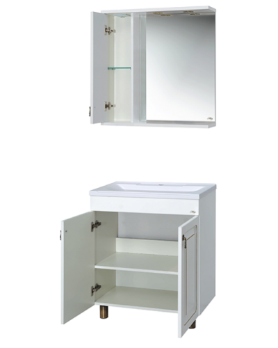 Вояж - 70 Зеркало-шкаф лев. белая патина