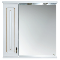 Вояж - 80 Зеркало-шкаф лев. белое патина