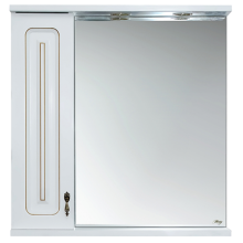 Вояж - 80 Зеркало-шкаф лев. белое патина