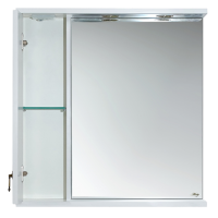 Вояж - 80 Зеркало-шкаф лев. белое патина