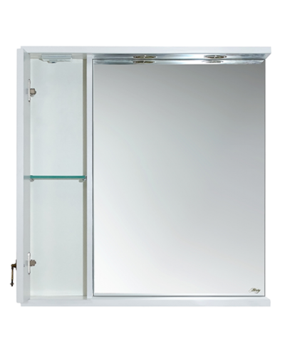 Вояж - 80 Зеркало-шкаф лев. белое патина