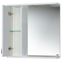 Вояж - 80 Зеркало-шкаф лев. белое патина