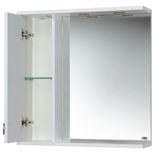 Вояж - 80 Зеркало-шкаф лев. белое патина