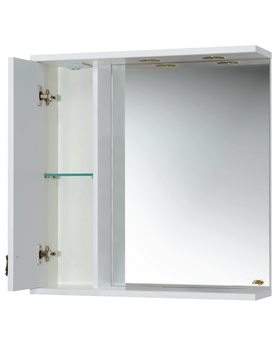 Вояж - 80 Зеркало-шкаф лев. белое патина