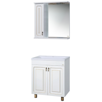 Вояж - 80 Зеркало-шкаф лев. белое патина